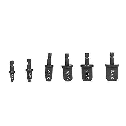 Langlebiger Edelstahl -Schwankungswerkzeugbohrmaschine Bit Set, Sechskant Triangular Griff Manuell Kupferrohrflackungswerkzeug für HLK -Reparaturen, 6pcs Reamer von Acouto