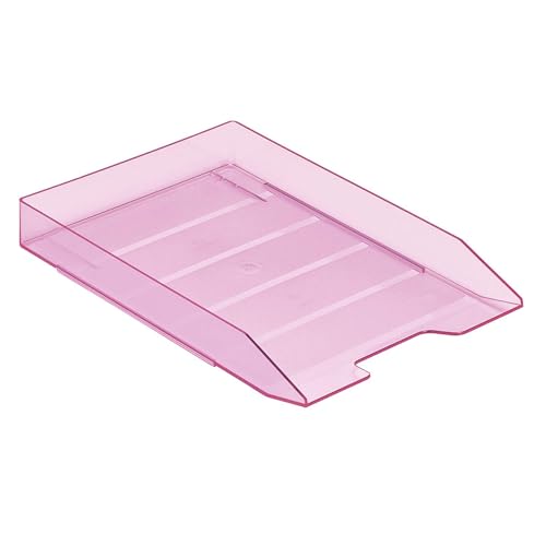 Acrimet Briefablage Stapelbar Frontlader (A4 Format) (Transparent Rosa) (1 Stück) von Acrimet