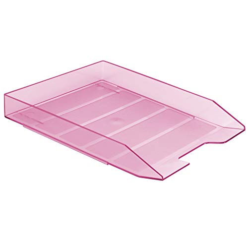 Acrimet Briefablage Stapelbar Frontlader (A4 Format) (Transparent Rosa) (1 Stück) von Acrimet