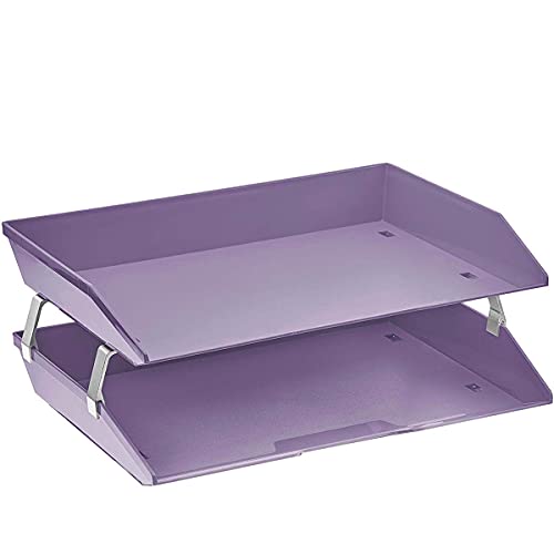 Acrimet Facility 2 Ebenen Briefablage Seiteneinschub, Letter Tray/A4, Desktop Datei Organizer, Kunststoff (Lila) von Acrimet