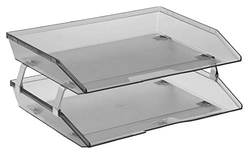 Acrimet Facility 2 Ebenen Briefablage Seiteneinschub, Letter Tray/A4, Desktop Datei Organizer, Kunststoff (Rauchgrau) von Acrimet