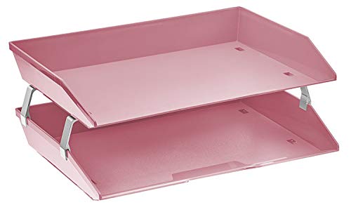 Acrimet Facility 2 Ebenen Briefablage Seiteneinschub, Letter Tray/A4, Desktop Datei Organizer, Kunststoff (Rosa) von Acrimet