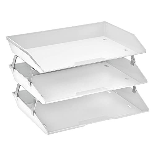 Acrimet Facility 3 Ebenen Briefablage Seiteneinschub, Letter Tray/A4, Desktop Datei Organizer, Kunststoff (Weiß) von Acrimet