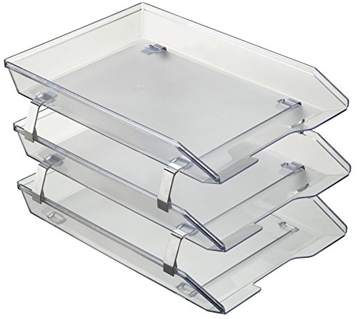 Acrimet Facility 3 Ebenen Briefablage Vorderladung, Letter Tray/A4, Desktop Datei Organizer, Kunststoff (Kristall Farbe) von Acrimet