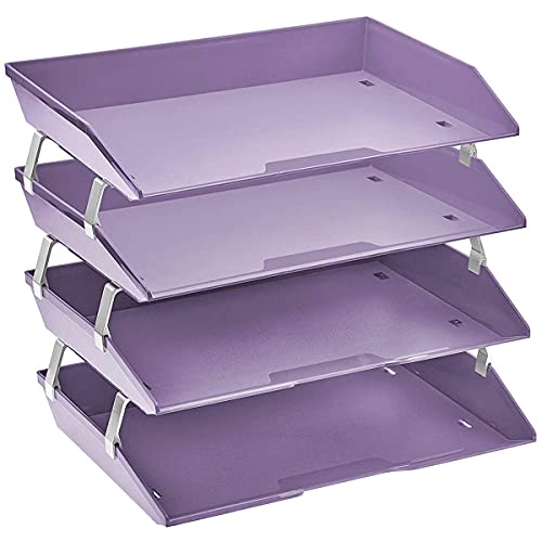 Acrimet Facility 4 Ebenen Briefablage Seiteneinschub, Letter Tray/A4, Desktop Datei Organizer, Kunststoff (Lila) von Acrimet