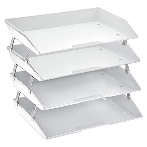 Acrimet Facility 4 Ebenen Briefablage Seiteneinschub, Letter Tray/A4, Desktop Datei Organizer, Kunststoff (Weiß) von Acrimet