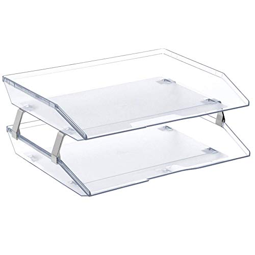 Acrimet Facility 2 Ebenen Briefablage Seiteneinschub, Letter Tray/A4, Desktop Datei Organizer, Kunststoff (Kristall Transparent) von Acrimet