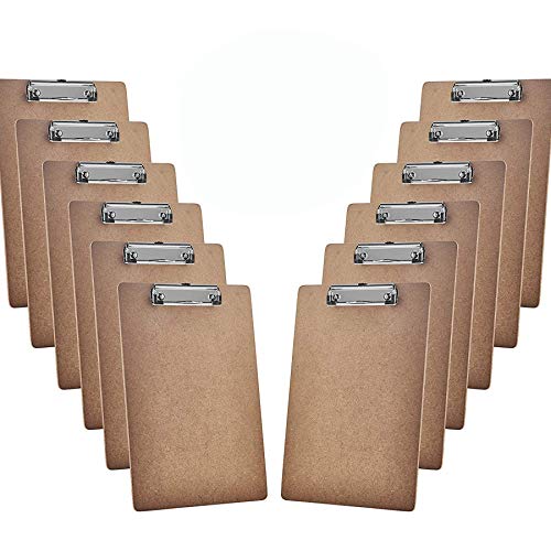 Acrimet Hartfaser Klemmbrett Buchstabe Größe A4 (33 x 23 cm) Holzfaser Flacher Metallklammer (12er-Pack) von Acrimet