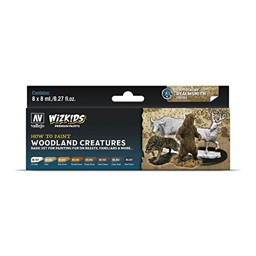 Acrylicos Vallejo 080254 Farb-Set, WizKids Woodland Creatures, 8 x 8 ml Modellbau, 8 Count (Pack of 1) von Vallejo