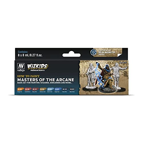 Acrylicos Vallejo 080257 Farb-Set, WizKids Master of The Arcane, 8 x 8 ml Modellbau, verschieden, 0.27 FL Oz (Pack of 8) von Vallejo