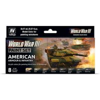 Farb-Set, US-amerikanische Panzerung und Infanterie, WWIII (8x17ml) von Acrylicos Vallejo