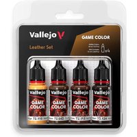 Farb-Set Leder (4 x 18 ml) von Acrylicos Vallejo