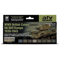 Britische Farben - Europa, WWII - Farbset - 8 x 17 ml von Acrylicos Vallejo