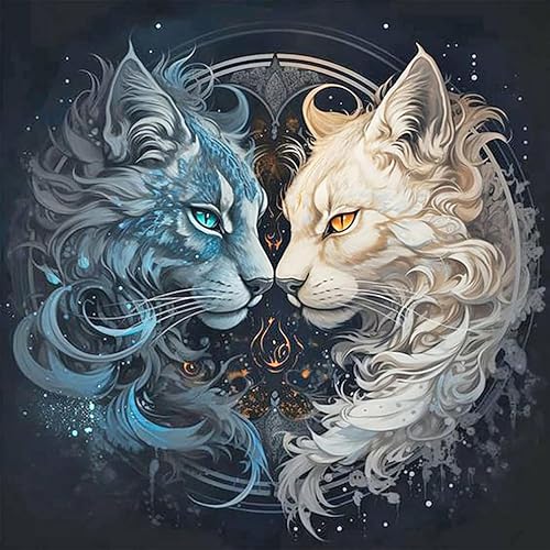 Acudotr Diamond Painting Erwachsene Set, 5D Diamant Painting Kits Bilder für Erwachsene, DIY Diamant Malerei Diamond Art Kits Set für Wanddekor, Katze, 30x30cm von Acudotr