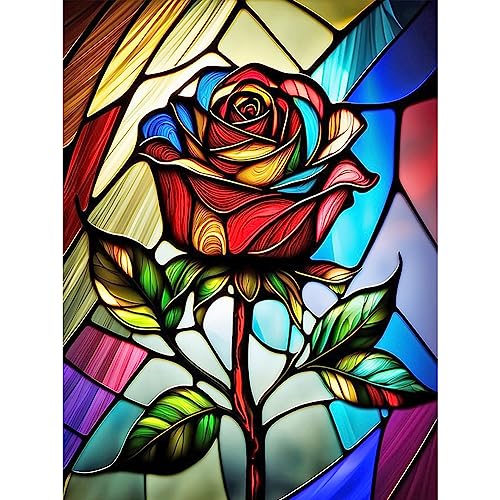 Acudotr Diamond Painting Erwachsene Set, 5D Rose Diamant Painting Kits Bilder für Erwachsene, DIY Diamant Malerei Diamond Art Kits Set für Wanddekor, Blumen, 30x40cm von Acudotr