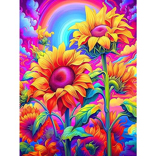 Acudotr Diamond Painting Erwachsene Set, 5D Sonnenblume Diamant Painting Kits Bilder für Erwachsene, DIY Diamant Malerei Diamond Art Kits Set für Wanddekor, Blumen, 30x40cm von Acudotr