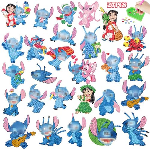 Acuiwer 27 Stück Diamantmalerei Kinder Diamond Painting Set Cartoon Theme Diamant Malerei Kits für Kinder Geburtstags Geschenk für Jungen Mädchen von Acuiwer