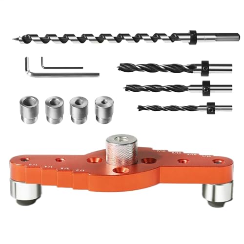 Acunny Bohrerführung für gerade Löcher, Floating-Shelf-Bohrer-Set, Bohrer-Set, Dübel-Vorrichtungssatz für schwebende Regale, Zentrier-Hardware-Kit, gerade Loch-Bohrführung für die Holzbearbeitung von Acunny