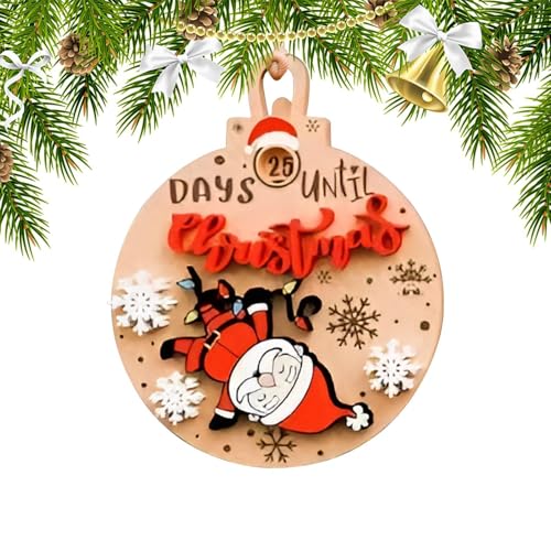 Acunny Countdown bis Weihnachten verschiebbares Ornament, rotierender Weihnachts-Countdown-Kalender - Holz-Weihnachtsdekorationen, rotierendes Adventskalender-Schild - von Acunny