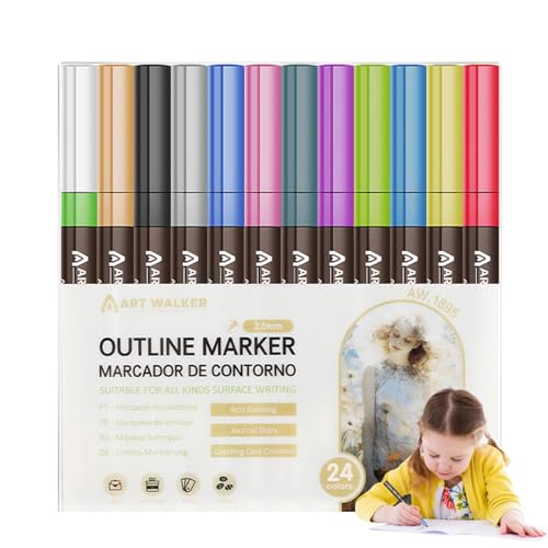 Acunny Glitzer-Marker, Marker für Glitzerstifte, 8 Farben / 12 Farben / 24 Farben | Marker-Set für Glitzerstifte, Glitzerstifte für von Acunny