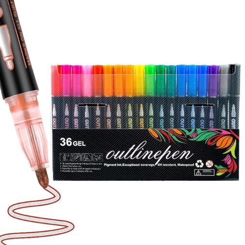 Acunny Outline Marker Pens, Double Outline Pens, Markers Glitter Doodle Dazzle Pens Double Outline Marker Pens, Glitter Pens Marker Pens, Drawing Pens von Acunny