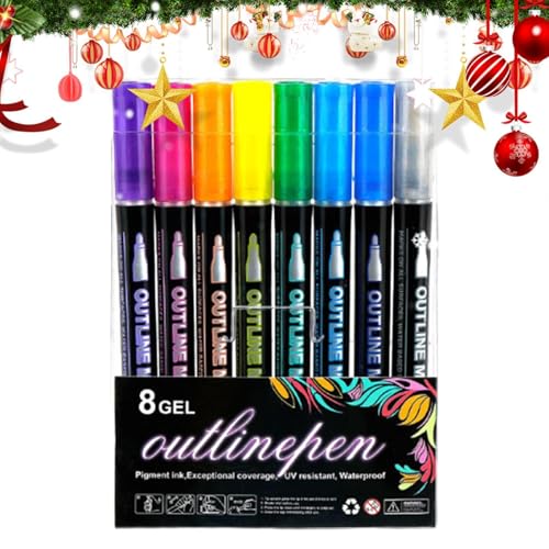 Acunny Outline Marker Pens, Double Outline Pens, Markers Glitter Doodle Dazzle Pens Double Outline Marker Pens, Glitter Pens Marker Pens, Drawing Pens von Acunny