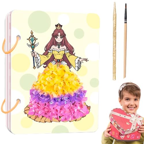 Acunny Sticker Dress -up -Buch für Mädchen, Fashion Design Zeichenbuch, Prinzessin Puzzle Fun Kids Activity Kit, Bildungsspielzeug, Kinderaktivitätsbücher für das chinesische Neujahr, Valentinstag von Acunny