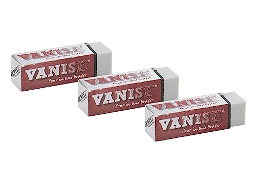 Vanish 4-in-1 Künstler-Radiergummi, ersetzt Gummi-Vinyl und geknetete Radiergummis, 3 Stück von Acurit