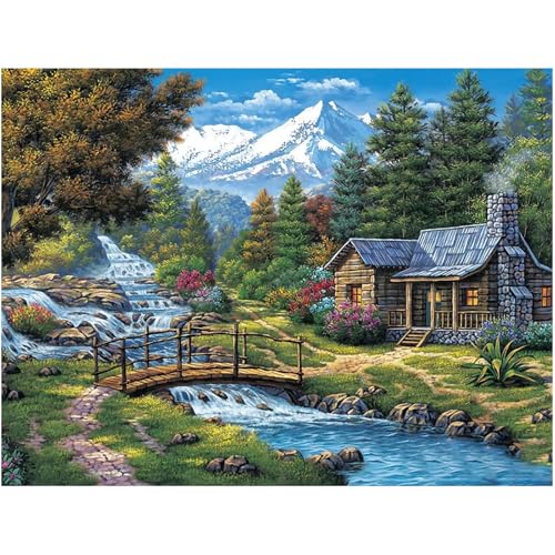 Acvruxyn 5D Diamond Painting Landschaft Set für Erwachsene, Natur Szenerie Diamont Painting, Wald & Berge Diamant Malerei DIY Full Drill Bilder Kit,Wanddekoration für Zuhause Kunst, 30 x 40 cm von Acvruxyn