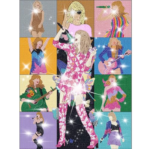 Acvruxyn 5D Diamond Painting Set für Erwachsene – Singer Bild, Künstlerische DIY Diamant Malerei, Komplettes Set mit Glänzenden Crystal Diamanten, Wanddekoration für Wohnzimmer & Schlafzimmer, 30x40cm von Acvruxyn