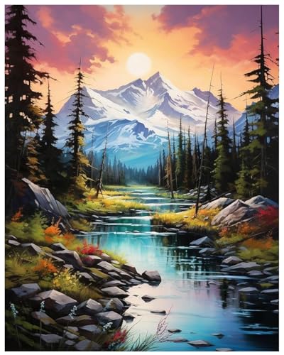 Acvruxyn Diamond Painting Landschaft Berge – 5D Vollbohrer DIY Diamantmalerei Set für Erwachsene Natur Wald Diamond Painting, Diamond Painting Set für Wanddekoration, 30x40cm, Kreatives Basteln von Acvruxyn