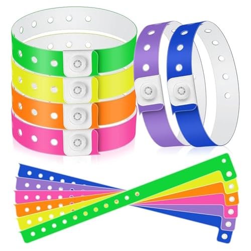 Acvxulfs 48 Stück Vinyl-Armbänder Aus Kunststoff, Event-Armbänder, Armbänder für Events, Konzerte, Karneval, Nachtclubs, Set 2 von Acvxulfs