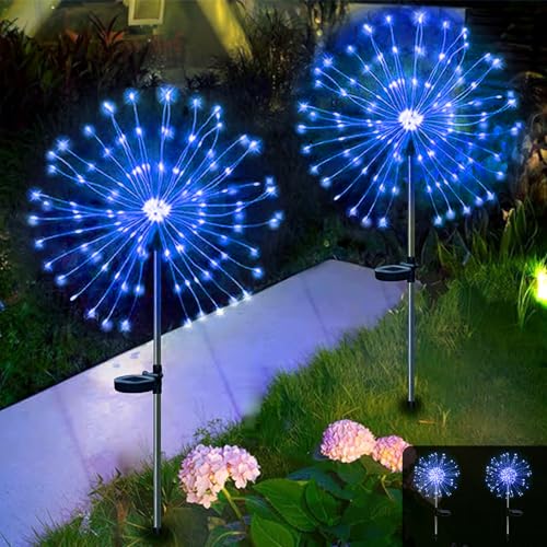 Acxilexy 2 Stück Solar Feuerwerk Lichterkette, 300 LEDs Wasserdicht Feuerwerk Lichter, 8 Modi Feuerwerk Weihnachten Licht, Kupferdraht Gartenleuchten Lichter für Außen Weihnachten Deko von Acxilexy