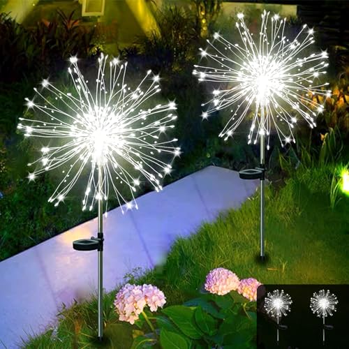 Acxilexy 2 Stück Solar Feuerwerk Lichterkette, 300 LEDs Wasserdicht Feuerwerk Lichter, 8 Modi Feuerwerk Weihnachten Licht, Kupferdraht Gartenleuchten Lichter für Außen Weihnachten Deko von Acxilexy