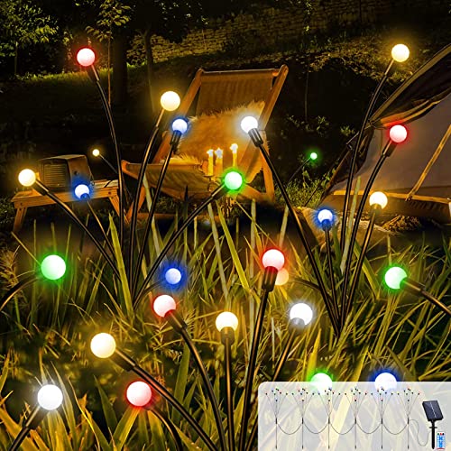 Acxilexy 6 Stück Solar Glühwürmchen Lichter Außen, 48 LEDs Wasserdicht Beleuchtung Glühwürmchen Licht, 8 modi, Fernbedienung, Weihnachten Schwingende Lichter für Weihnachten Garten Decor von Acxilexy