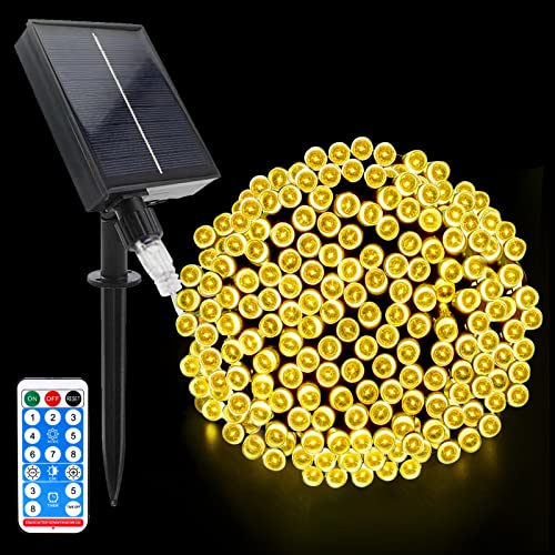 Acxilexy Solar Lichterkette Aussen, 22M 200 LED Weihnachten Lichterketten, 8 Lichtmodi, Fernbedienung&Timer, IP65 Wetterfest Solar Lichterkette Deko für Balkon Garten Weihnachten von Acxilexy