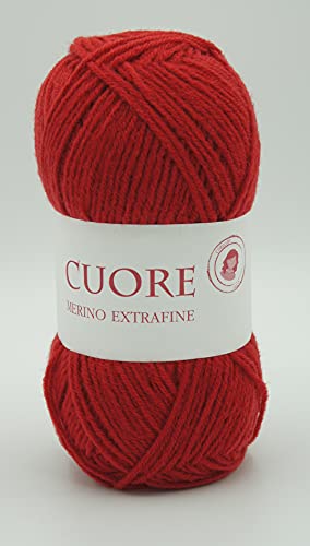 AdR Cuore extra feine Wolle 50 Gramm und 200 Meter Rot 5010 von AdR