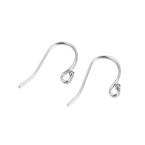 100 Stück 316 Edelstahl Hypoallergen 23 mm Kugel Punkt Ohrring Haken Ohrhaken Draht Draht 0,7 mm / 21 Gauge / 0,028 Zoll) für Ohrringe Schmuckherstellung SEF242 von Adabele