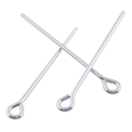 Adabele 20 Stück authentische Sterlingsilber-Ösennadeln, 40 mm, flexibel, einfache Verwendung für Schmuck-Perlen-Fädelherstellung (Draht 0,5 mm / 24 Gauge) SS2-40 von Adabele