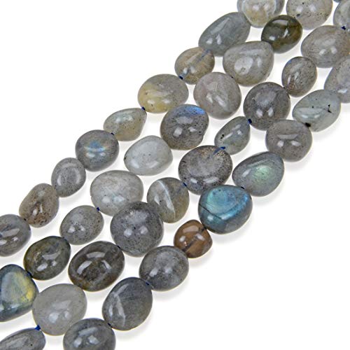 Adabele 3 Strands Natural Labradorite Gemstone 8-13mm Free Form Oval Rice Stone Beads for Jewelry Craft Making GZ12-48 von Adabele