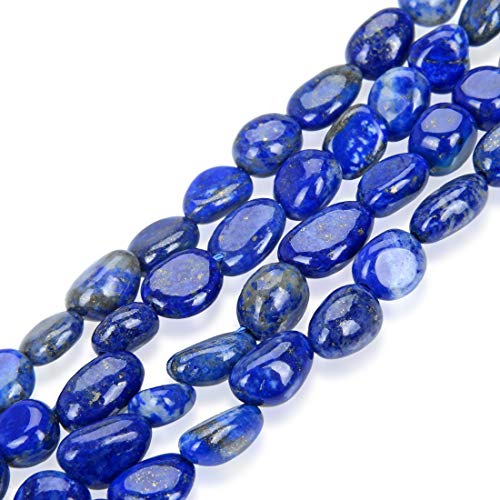 Adabele 5 Strands Natural Blue Lapis Lazuli Crystals Gemstone 7-12mm Free Form Oval Rice Stone Beads for Jewelry Craft Making GZ12-40 von Adabele