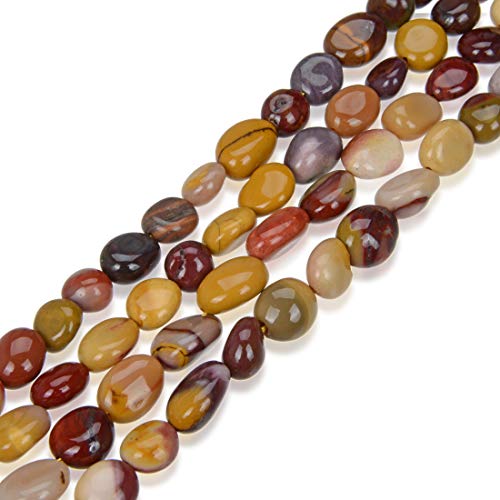 Adabele 5 Strands Natural Mookaite Jasper Amazonstone Gemstone 7-12mm Free Form Oval Rice Stone Beads for Jewelry Craft Making GZ12-57 von Adabele