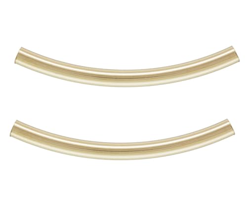 Adabele JK2-F2 Perlen aus echtem 1/20 14 Karat Gold, gefüllt, gebogen, lose Perlen, 25 mm x 2 mm (Loch 1,5 mm), Anschluss, läuft nicht an, für Schmuckherstellung, 5 Stück von Adabele