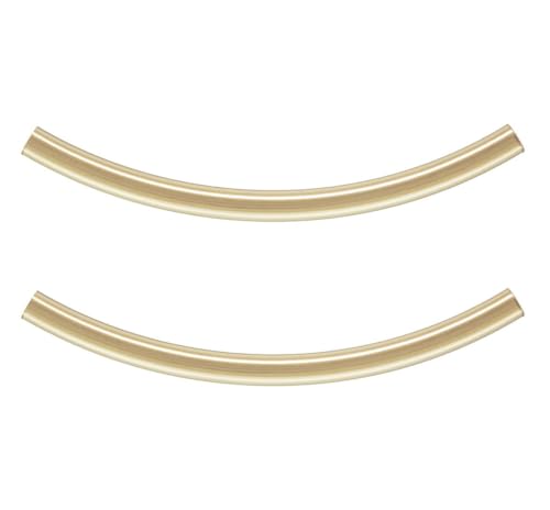 Adabele JK2-F3 Perlen aus echtem 1/20, 14 Karat Gold, gefüllt, gebogen, lose Perlen, 30 mm x 2 mm (Loch 1,5 mm), Anschluss, läuft nicht an, für Schmuckherstellung, 5 Stück von Adabele