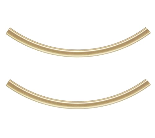 Adabele JK2-F4 Perlen aus echtem 1/20, 14 Karat Gold, gefüllt, gebogen, lose Perlen, 35 mm x 2 mm (Loch 1,5 mm), Anschluss, läuft nicht an, für Schmuckherstellung, 5 Stück von Adabele