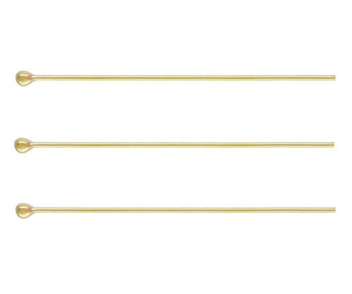 Adabele JK7-A38 Kugelkopfstifte, 14 Karat Gold, gefüllt, 38,1 mm, dünner Draht, 0,4 mm, 20 Stück von Adabele