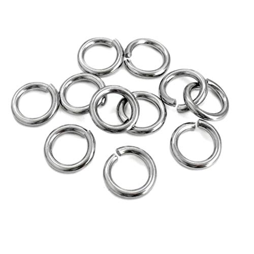 Adabele SJF84-12 Binderinge aus chirurgischem Edelstahl der Güteklasse 304, hypoallergen, 12 mm, offene Binderinge (Draht 1 mm/18 Gauge) für Schmuckherstellung, 200 Stück von Adabele