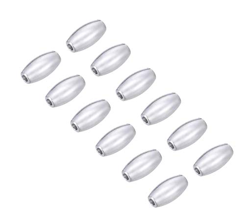 Adabele SS113 authentische 925er-Sterlingsilber, hypoallergen, 7 mm, glatt, oval, Reis-Abstandshalter, lose Perlen (Loch 1,6 mm) für Schmuckherstellung, 10 Stück von Adabele