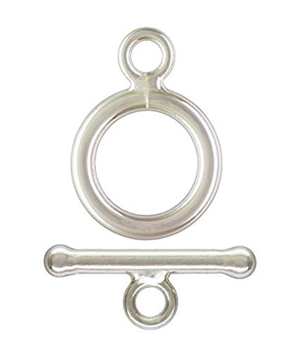 Adabele SS192-1 Knebelverschluss, rund, 925er-Sterlingsilber, 10 mm, hypoallergen, nickelfrei, für Schmuckherstellung, 2 Sets von Adabele