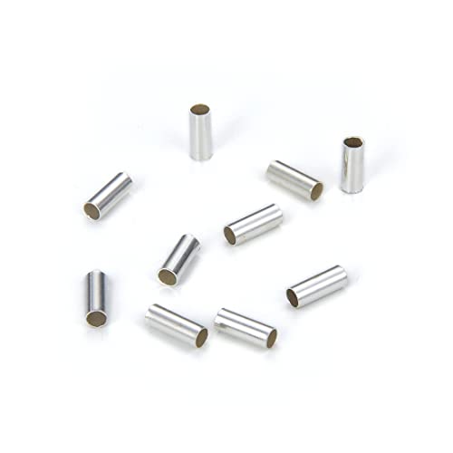 CF27-4 runde Quetschrohre, 5 mm lang, kleine Verbindungsstücke, lose Perlen (Loch – 0,5 mm), versilbertes Messing, für Schmuckherstellung, 500 Stück von Adabele